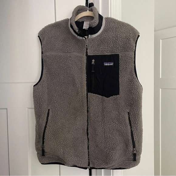 Men’s Vintage Fleece Patagonia Pile Retro Vest Gray - Picture 1 of 4